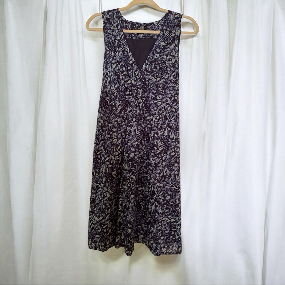 Eddie Bauer Navy and Light Blue Floral Maxi Dress